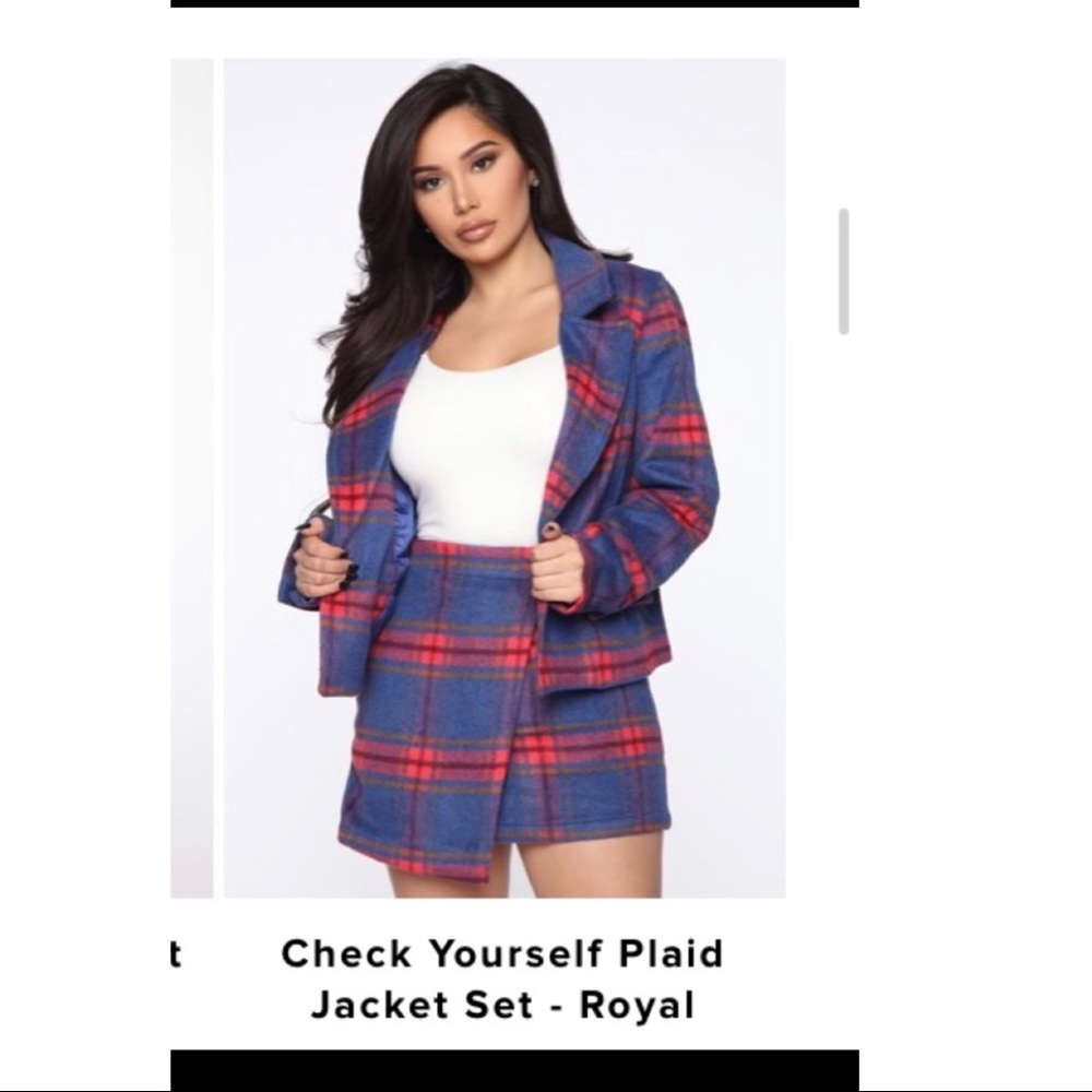New Fashion nova plaid 2 piece set
